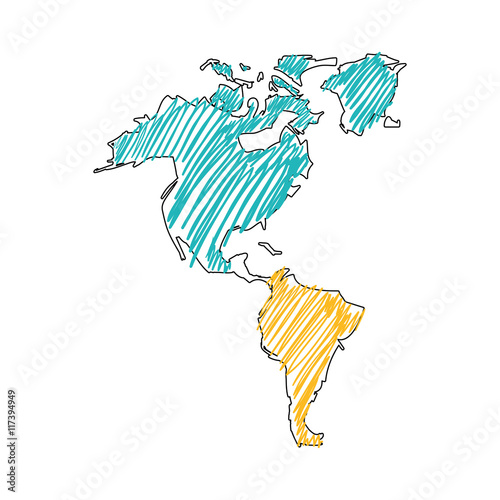 Planet map earth world sketch striped icon. Isolated and flat illustration. Vector graphic