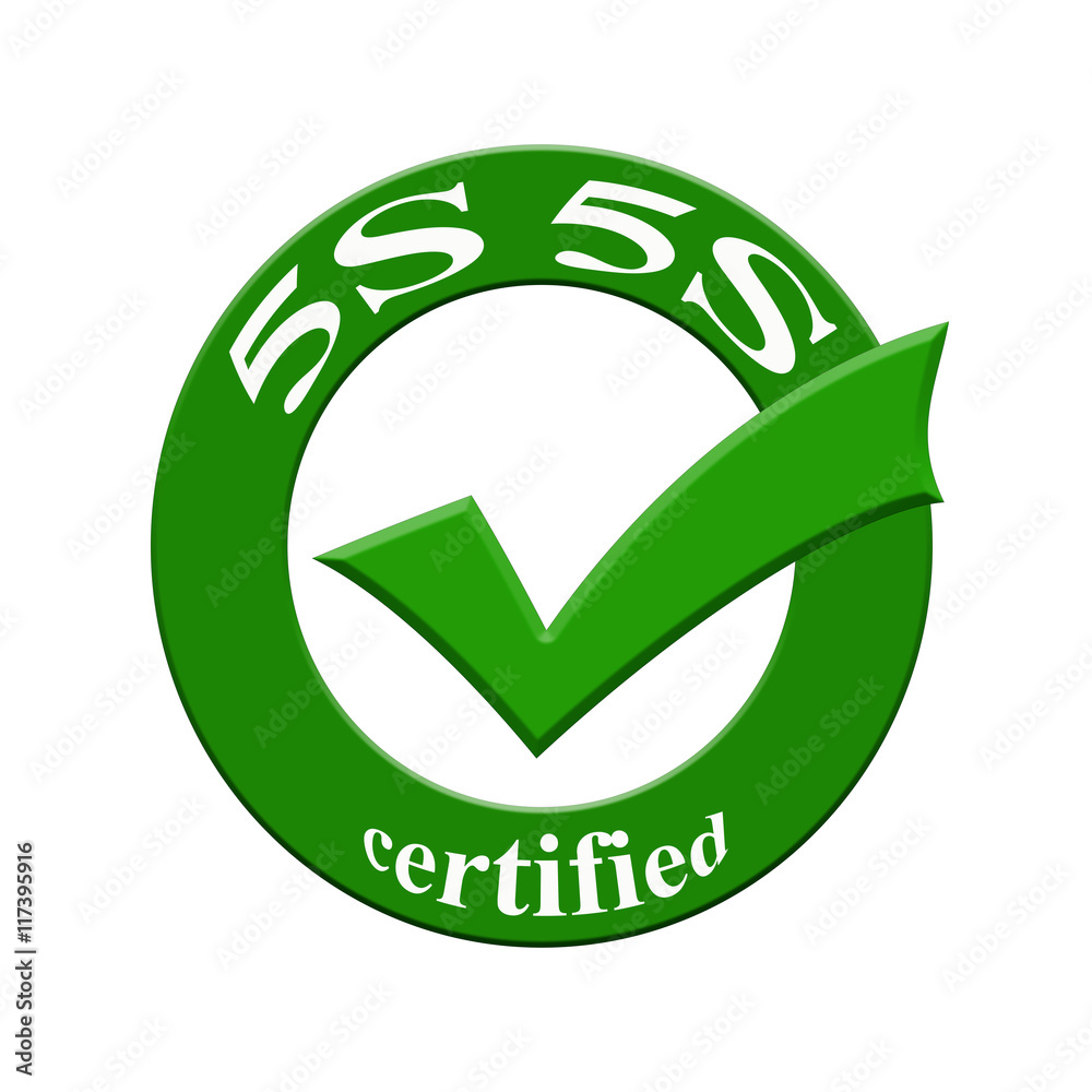 5S certified icon or symbol image concept design for business and use in company system. 5S certified icon or symbol image concept design for business and use in company system.