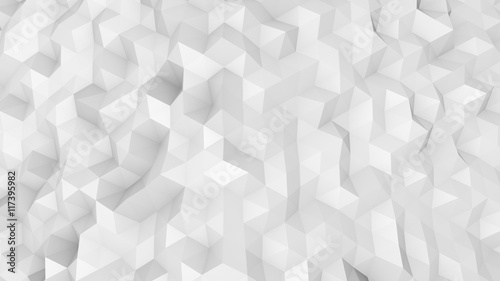 white polygonal surface 3D render