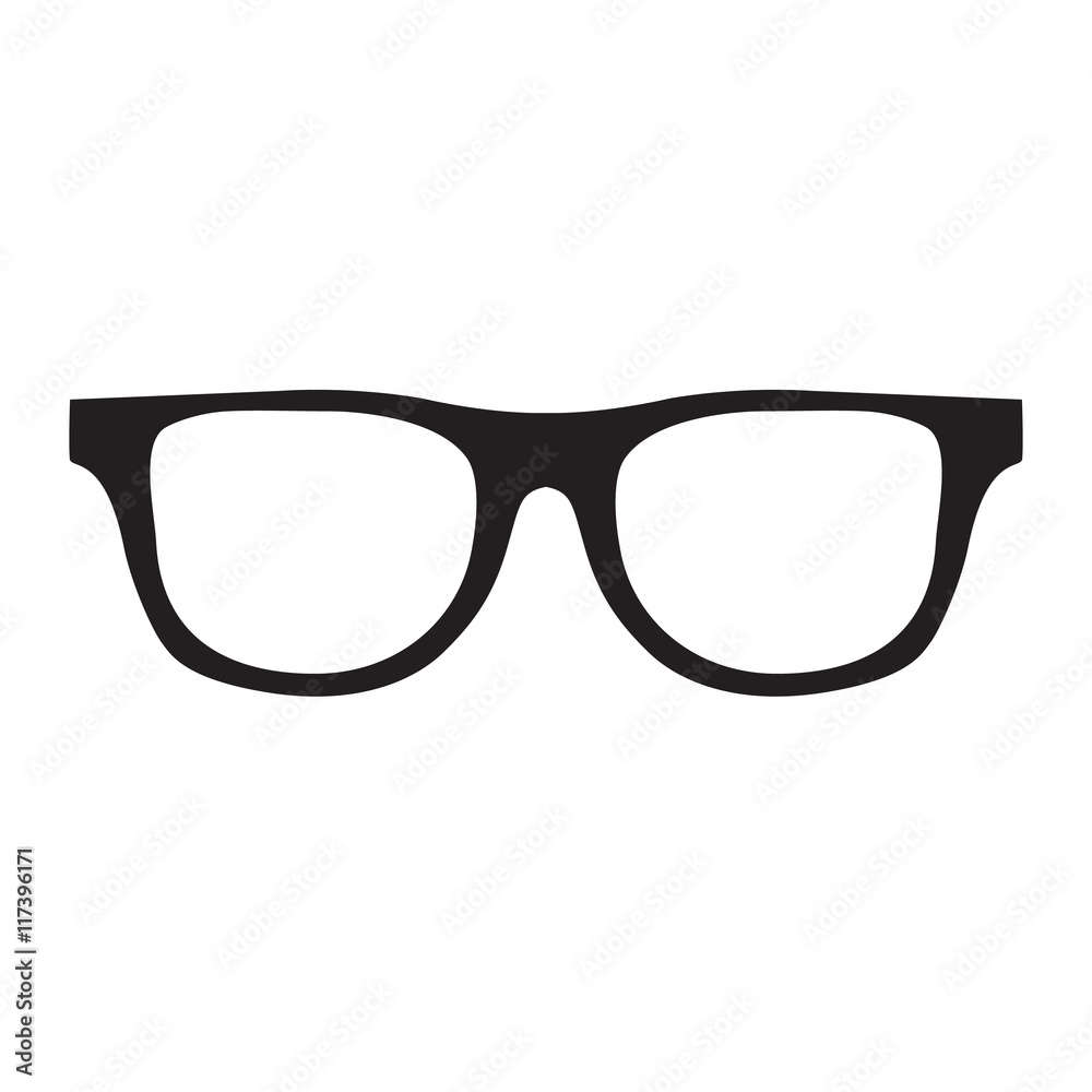 Hipster Glasses Icon. Unisex glasses black. Vector illustration