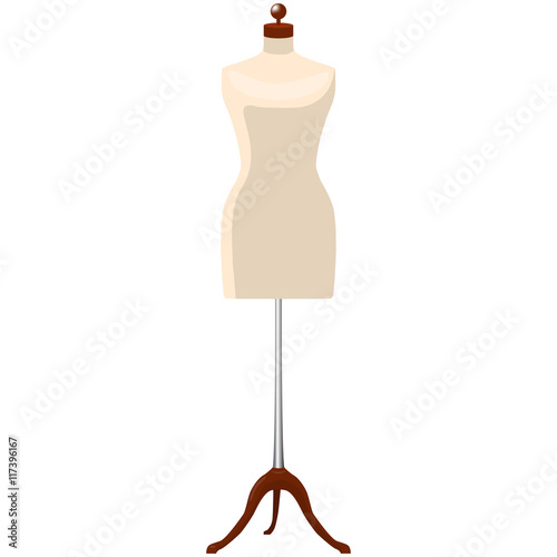 woman mannequine dummy tailor isolated vector illustration