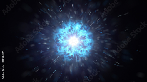 Blue magical burst with smo...