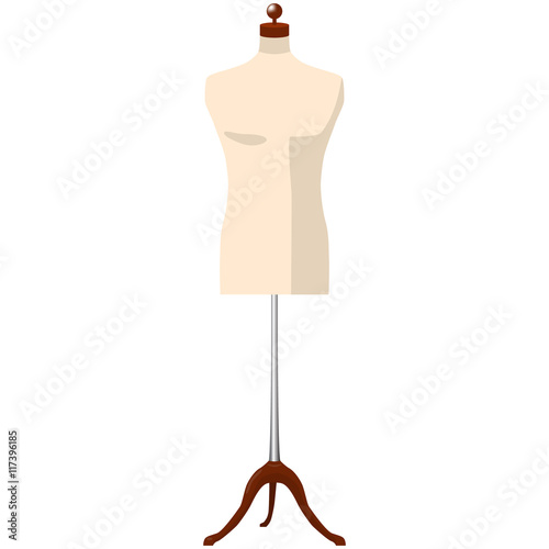 man mannequine dummy tailor isolated vector illustration