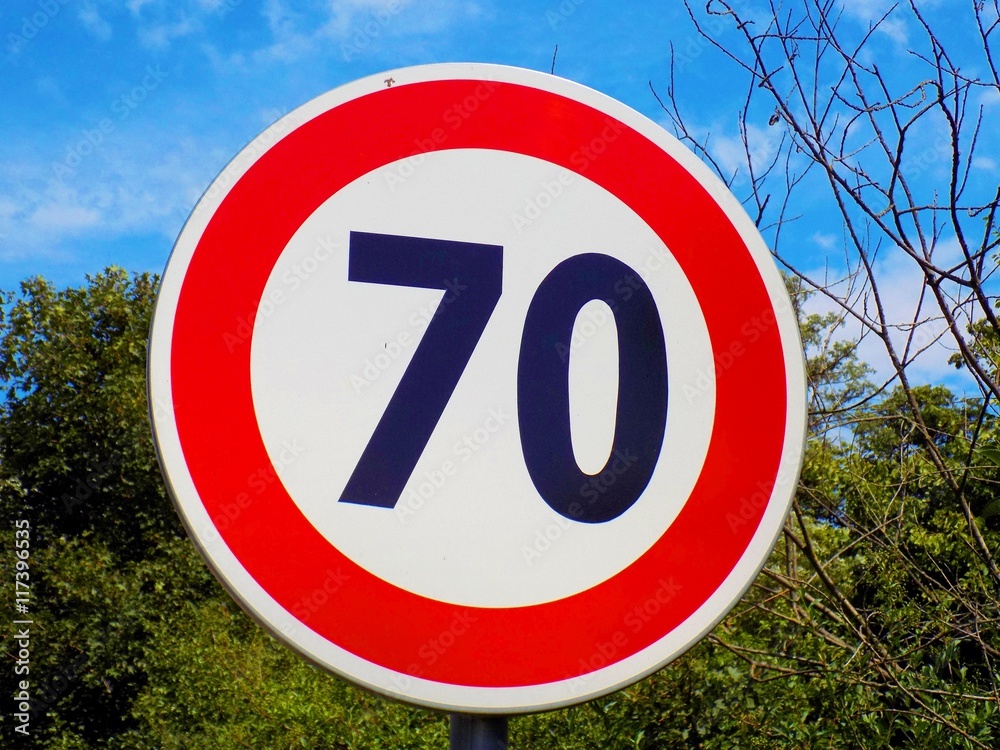 Maximum speed limit roadsign