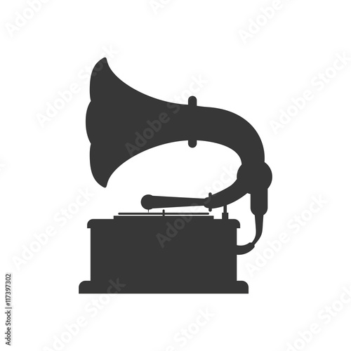 Gramaphone technology retro vintage icon. Isolated and flat illustration. Vector graphic