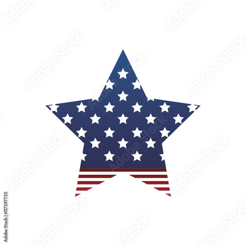 Usa flag star patrotism culture blue red icon. Isolated and colorfull illustration. Vector graphic