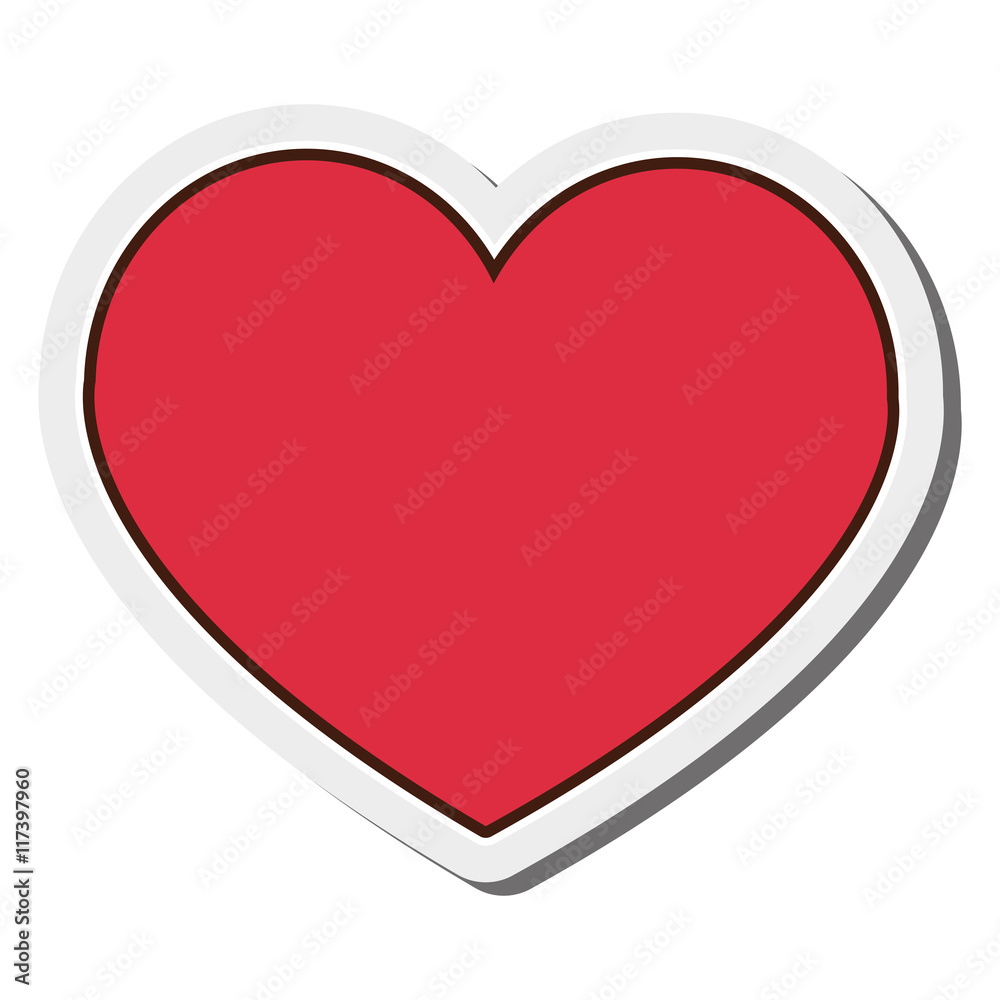 flat design heart cartoon icon vector illustration