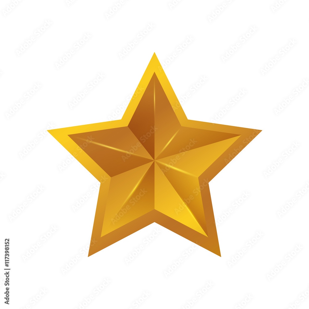 Star gold shape yellow icon. Isolated and flat illustration. Vector graphic