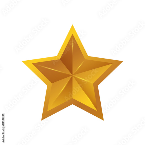 Star gold shape yellow icon. Isolated and flat illustration. Vector graphic