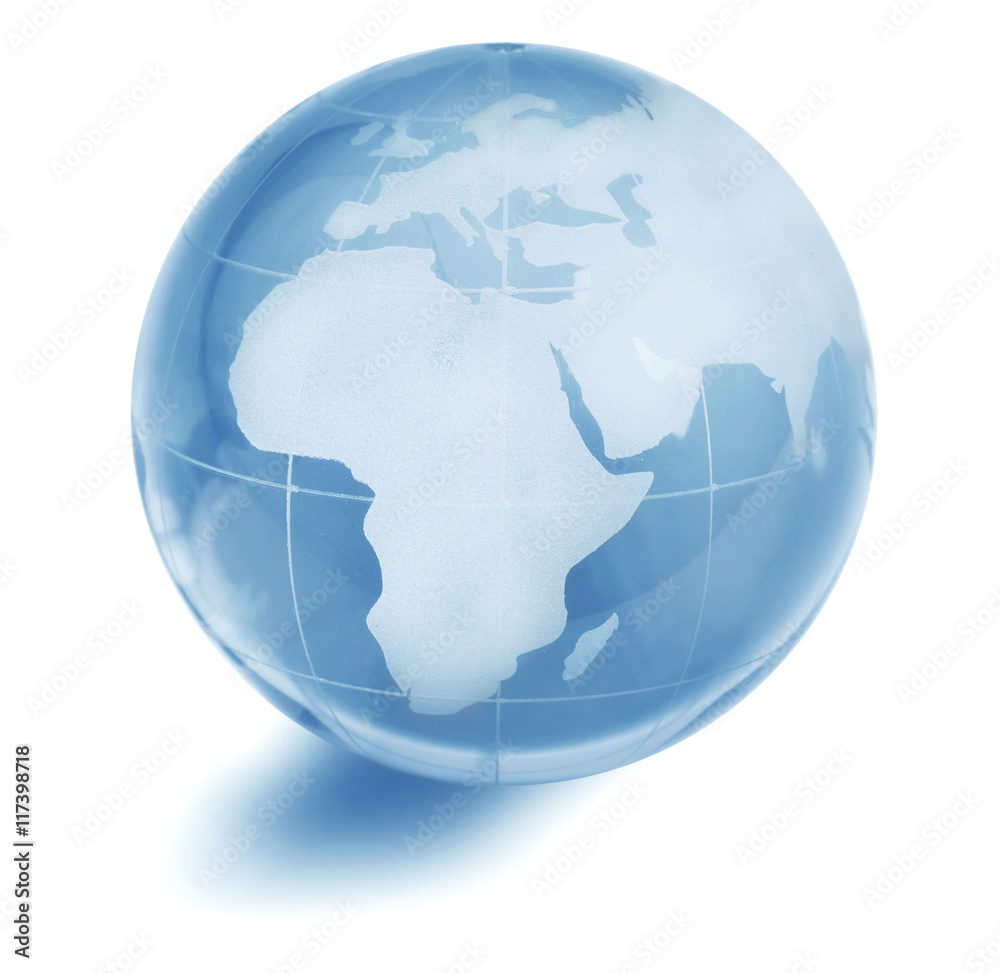 Naklejka premium glass globe isolated on white background