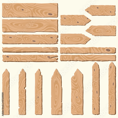set of wooden planks