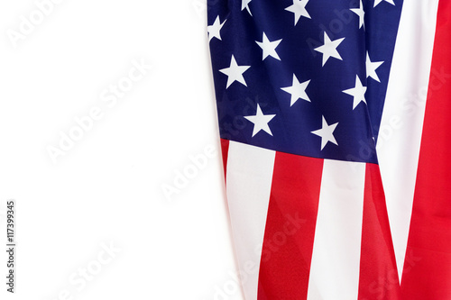 USA flag on clean white background