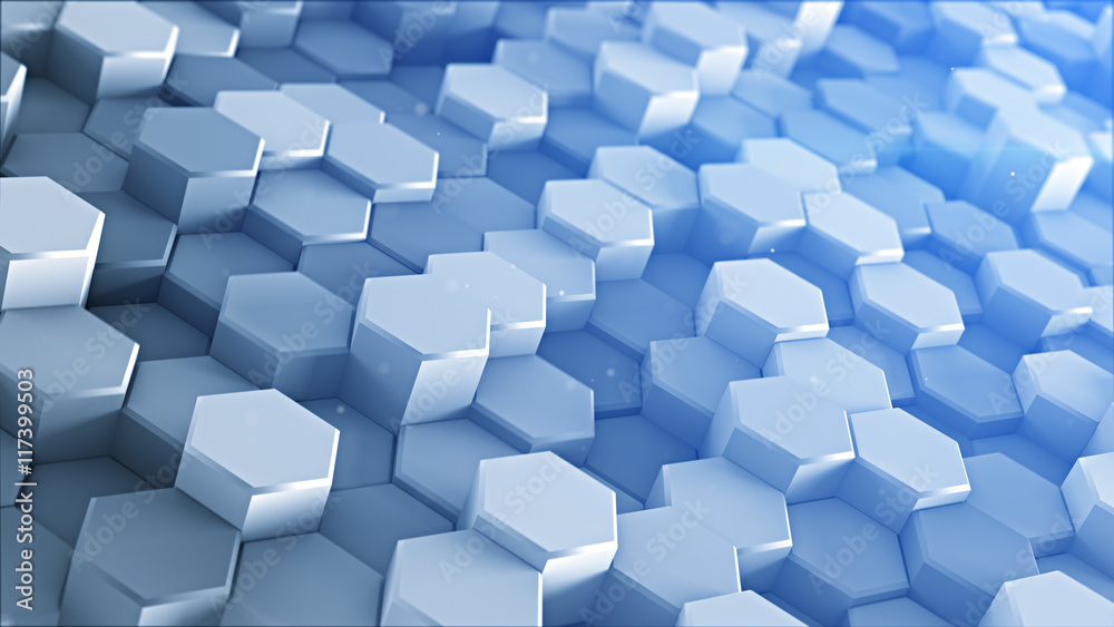 Hexagons mosaic 3D render Hexagons mosaic 3D render