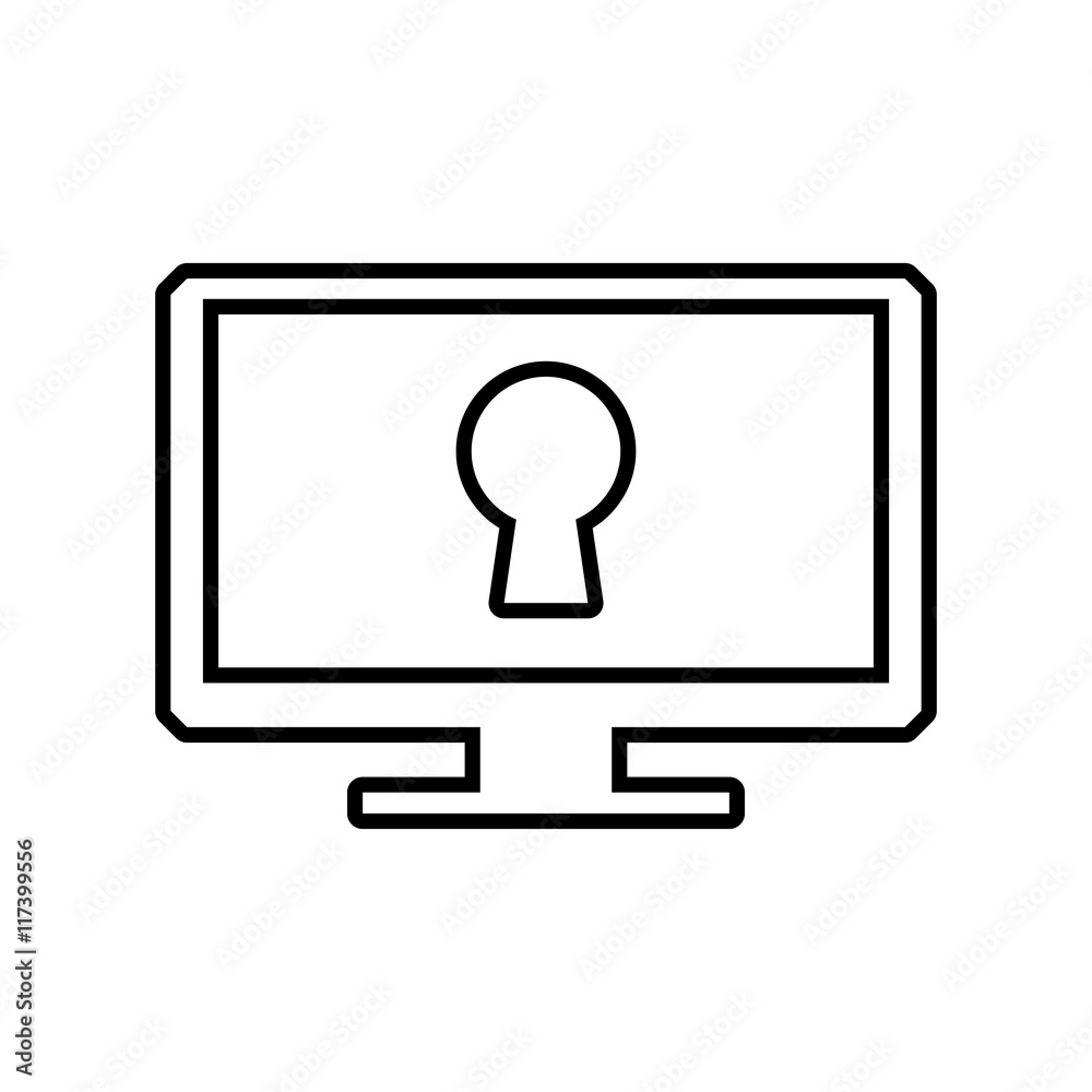 Padlock computer security system protection icon. Isolated and flat illustration. Vector graphic Padlock computer security system protection icon. Isolated and flat illustration. Vector graphic