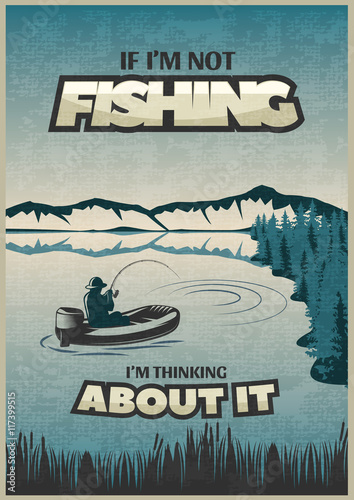 Fishing Blue Poster