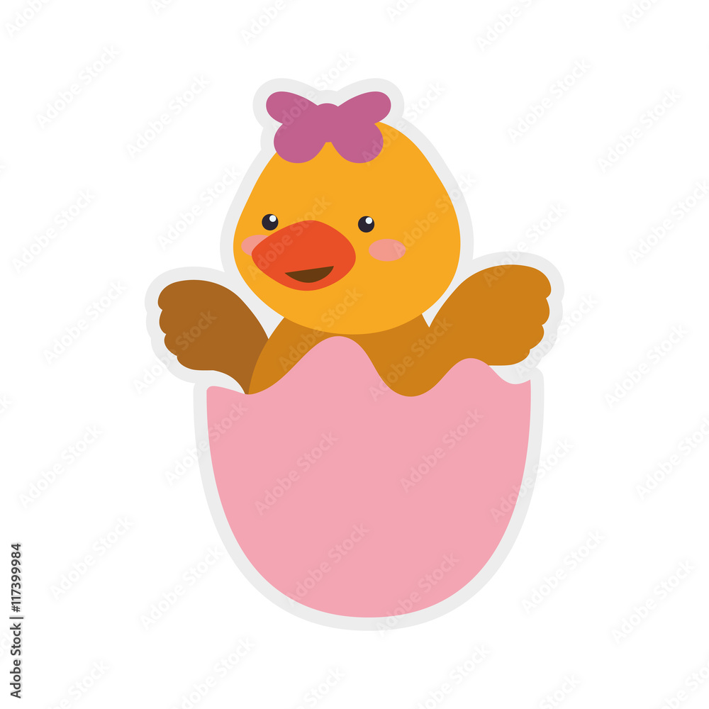Duck cute animal little icon. Isolated and flat illustration. Vector graphic