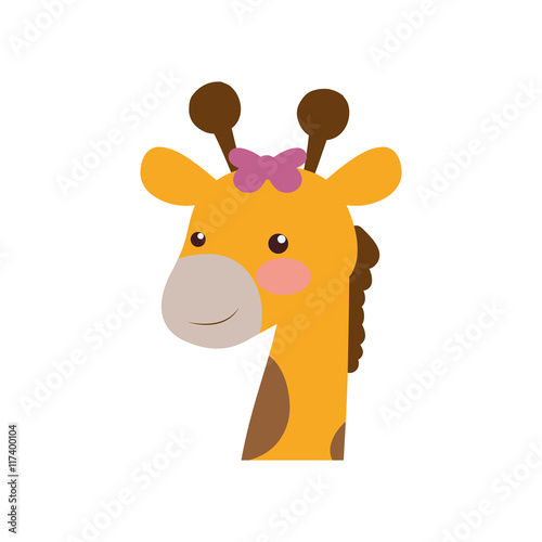 Giraffe cute animal little icon. Isolated and flat illustration. Vector graphic