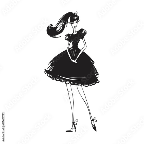 woman in the ball gown silhouette
