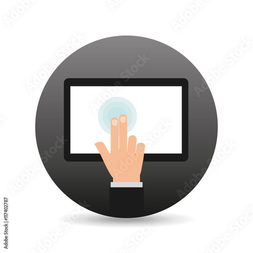 fingers touching device icon