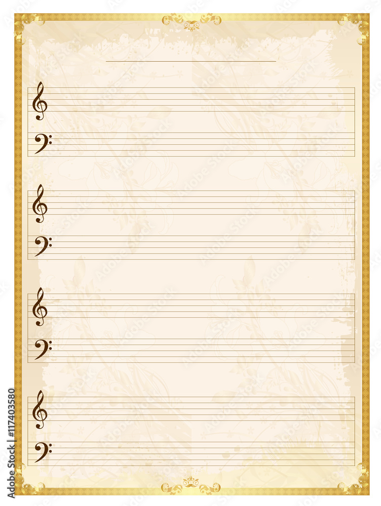 Obraz premium 音符 楽譜 音楽 背景