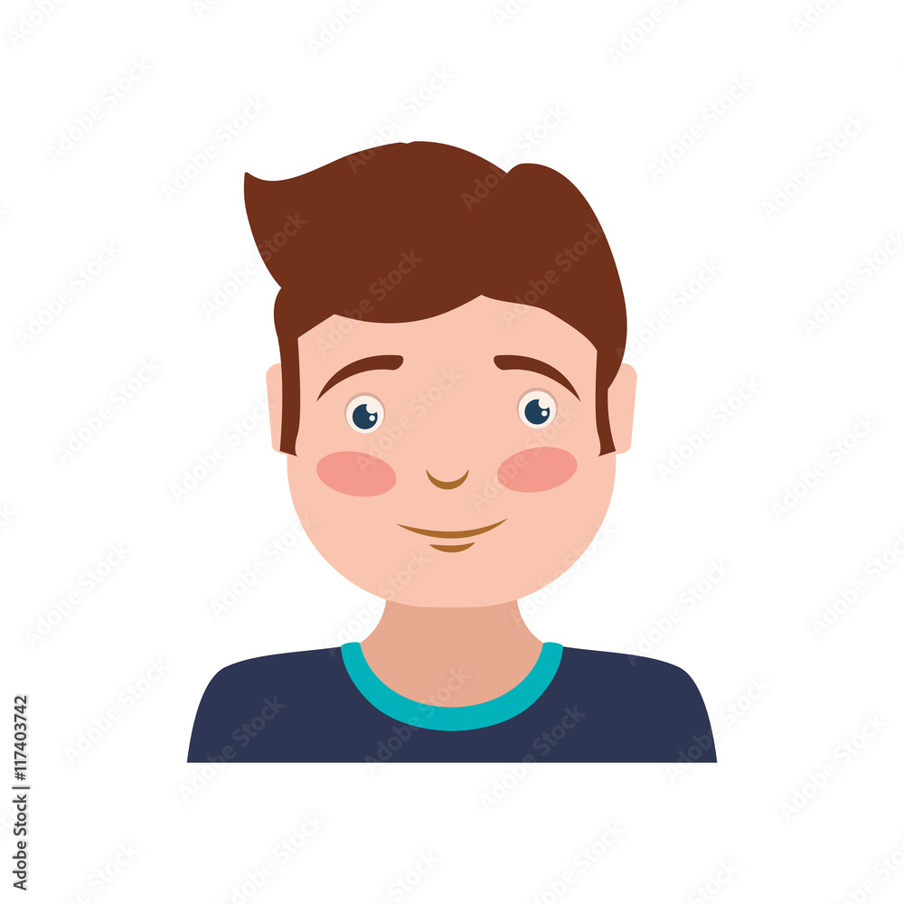 Boy male avatar person people icon. Isolated and flat illustration. Vector graphic