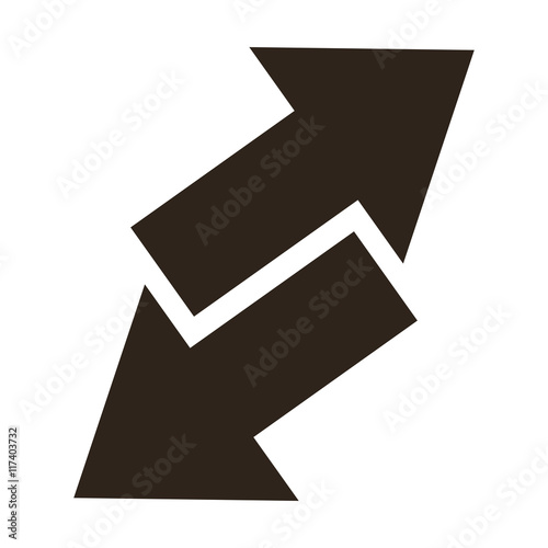 flat design arrows opposite ways icon vector illustration