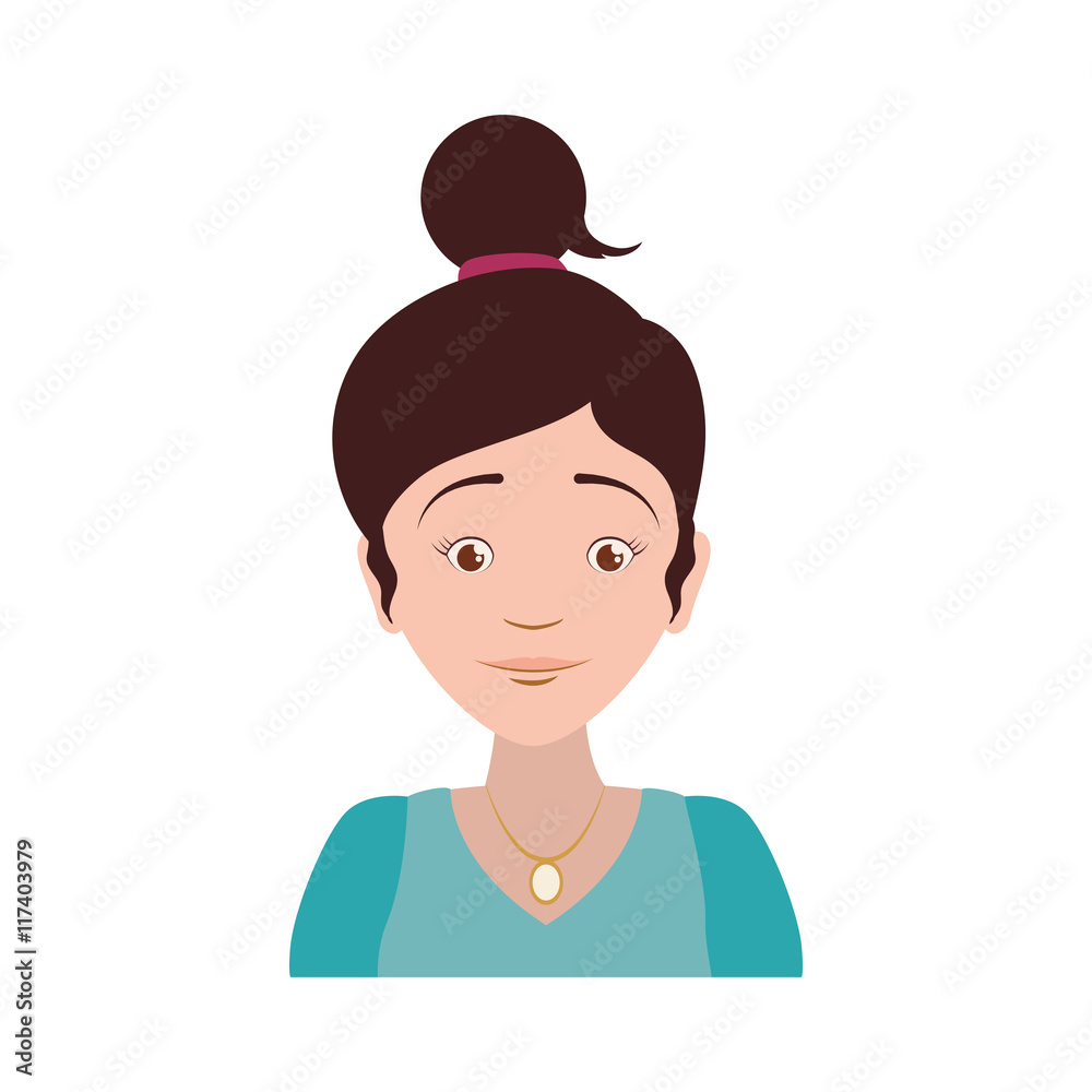 Fototapeta premium Girl female avatar person people icon. Isolated and flat illustration. Vector graphic