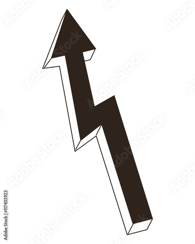 flat design arrow pointing up icon vector illustration
