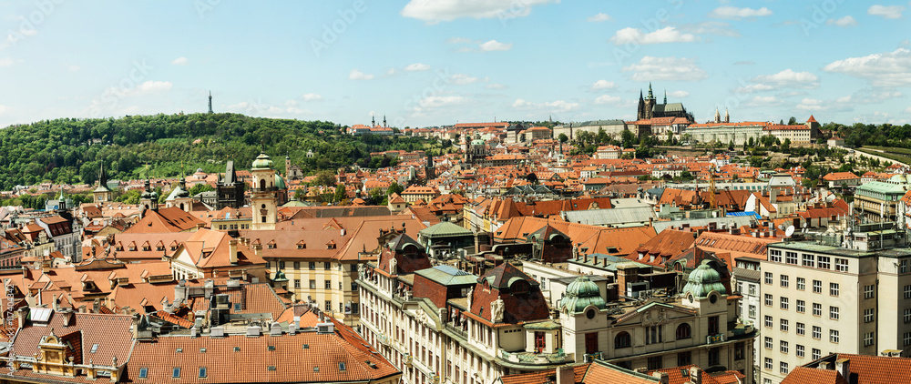 Beautiful panorama view of Prague and its architecture, Prague,