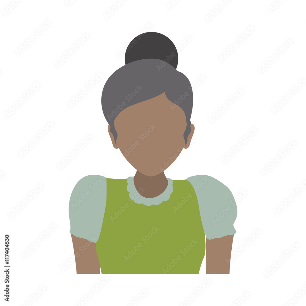Grandmother female woman hair grey icon. Isolated and flat illustration. Vector graphic Grandmother female woman hair grey icon. Isolated and flat illustration. Vector graphic