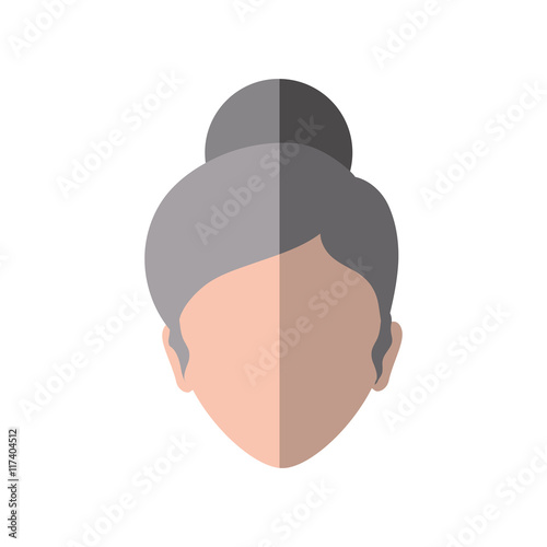 Grandmother female woman hair grey icon. Isolated and flat illustration. Vector graphic