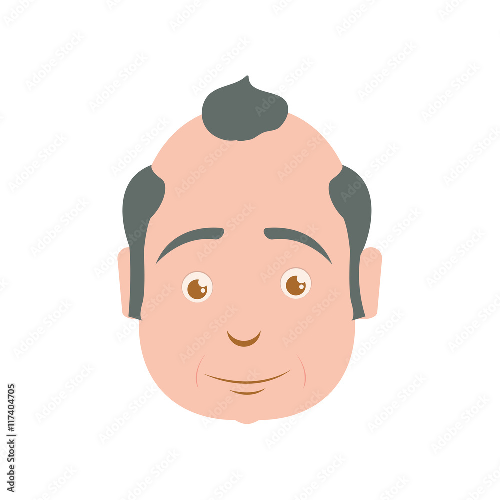 Grandfather male man hair grey icon. Isolated and flat illustration. Vector graphic Grandfather male man hair grey icon. Isolated and flat illustration. Vector graphic