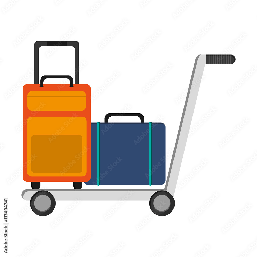flat design isolated luggage icon vector illustration