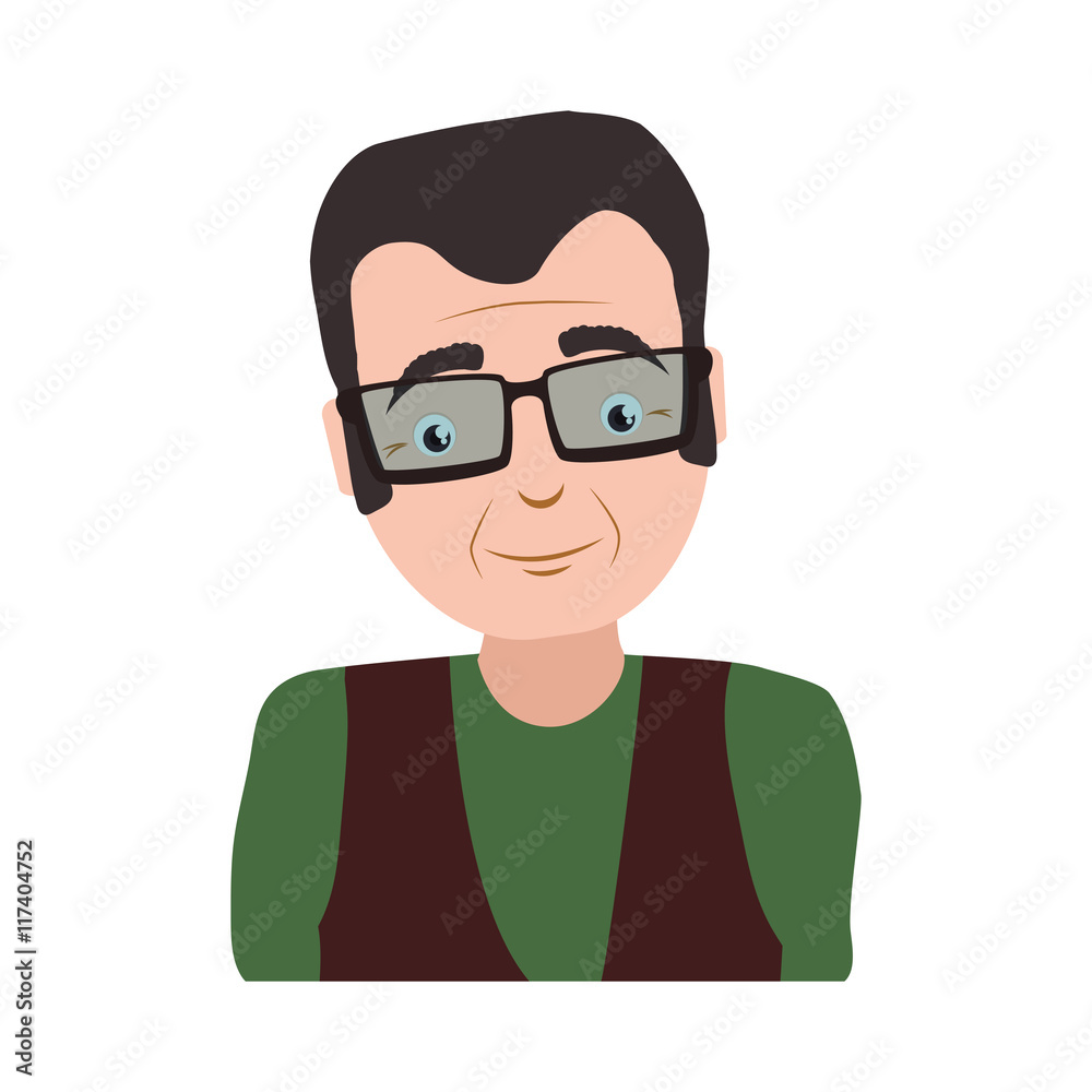 Grandfather male man hair grey icon. Isolated and flat illustration. Vector graphic Grandfather male man hair grey icon. Isolated and flat illustration. Vector graphic
