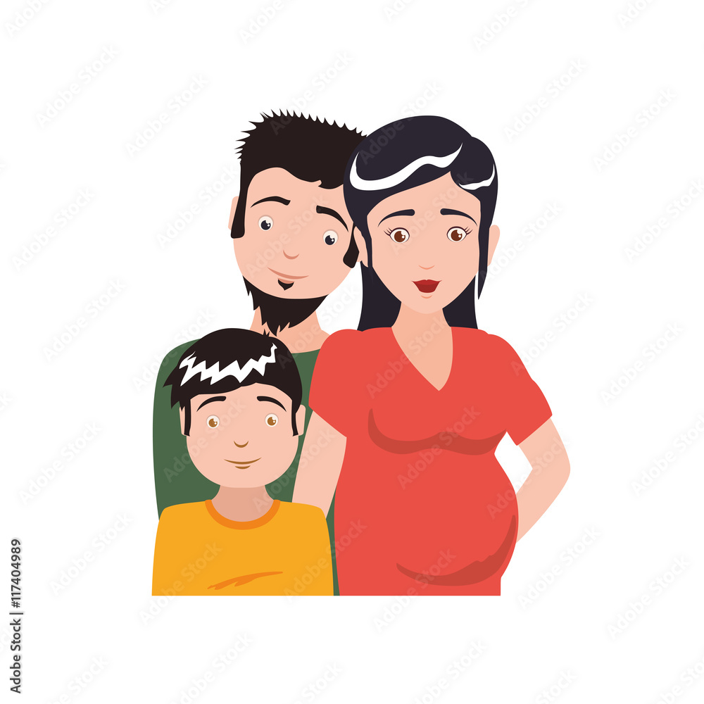 Fototapeta premium family pregnant boy couple parents mothers father icon. Isolated and flat illustration. Vector graphic