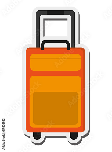 flat design isolated luggage icon vector illustration