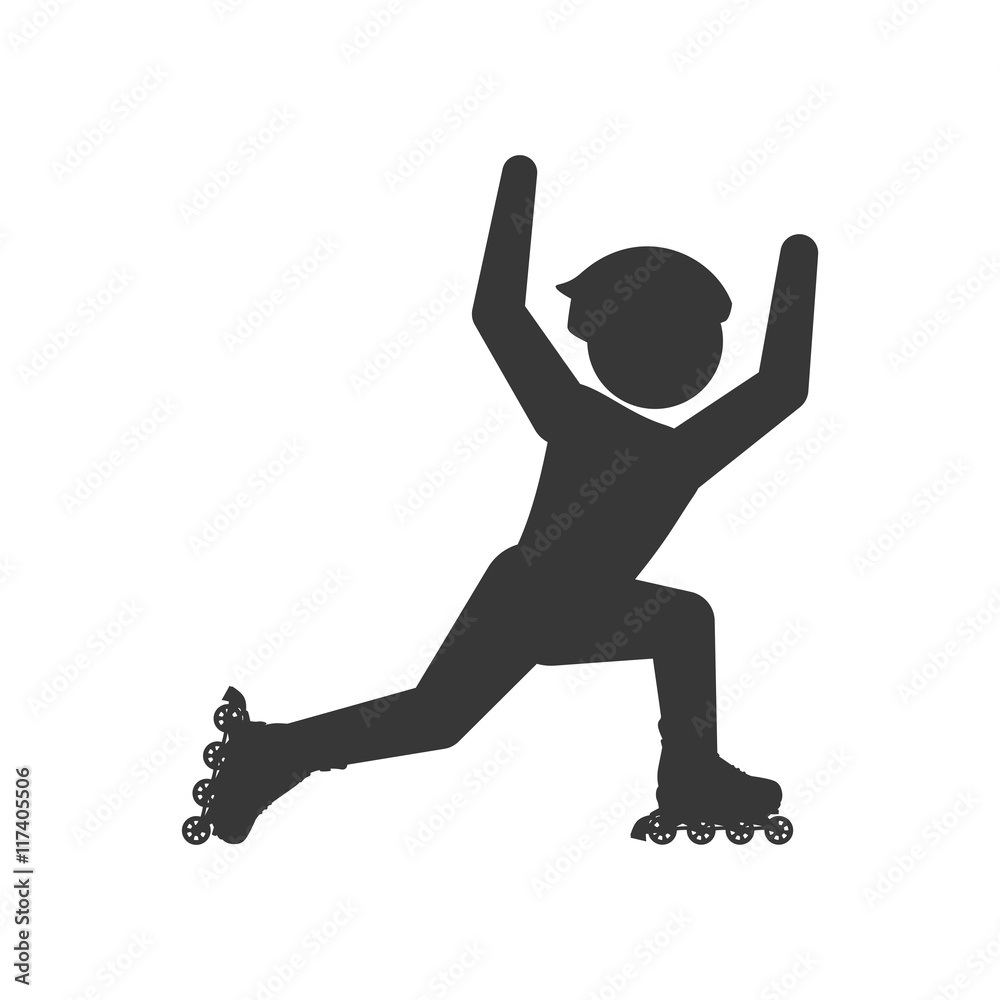 roller skate silhouette pictogram shoe hobby icon. Isolated and flat illustration. Vector graphic