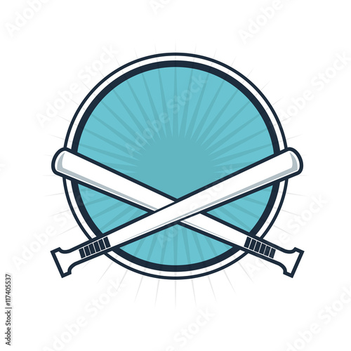 flat design baseball emblem icon vector illustration