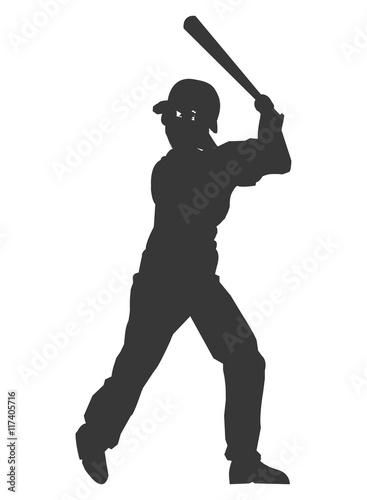 flat design baseball player icon vector illustration