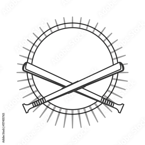 flat design baseball emblem icon vector illustration