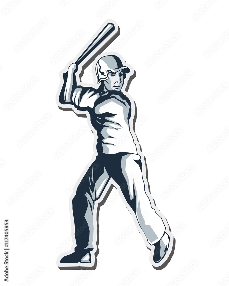 flat design baseball player icon vector illustration flat design baseball player icon vector illustration