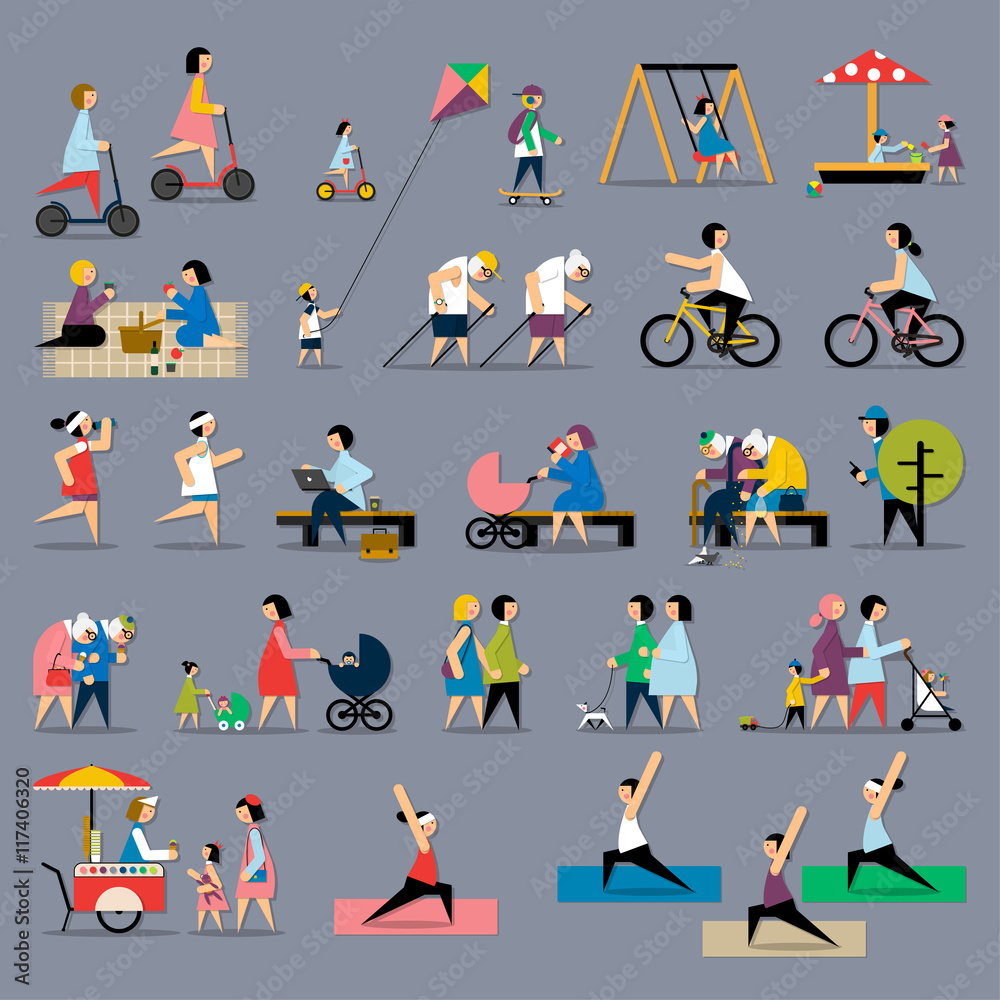 Rest in the park. Infographic elements . Stock Vector | Adobe Stock