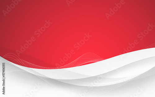 Abstract red background with wave. Vector illustration