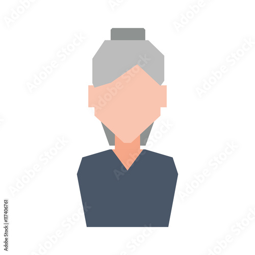 Grandmother female woman hair grey icon. Isolated and flat illustration. Vector graphic