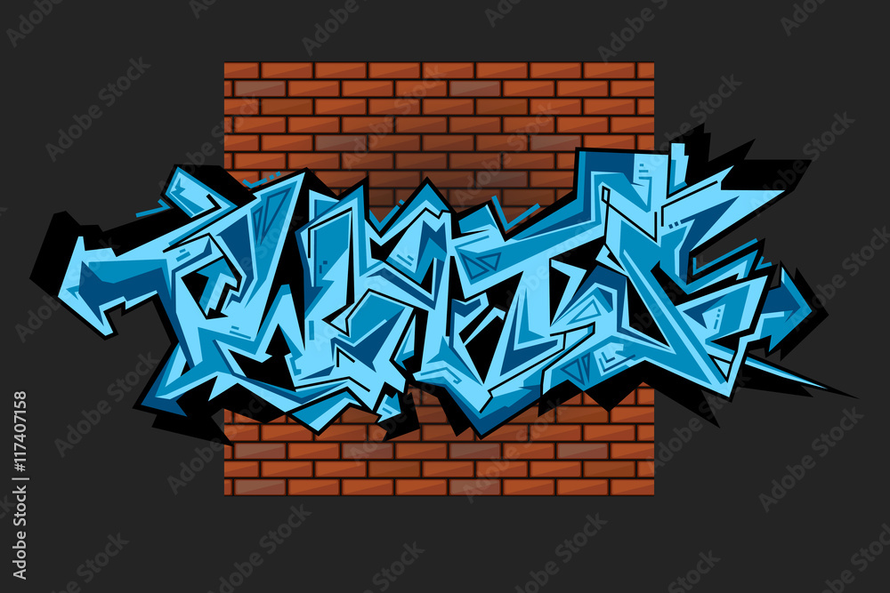 graffiti brick wall drawing