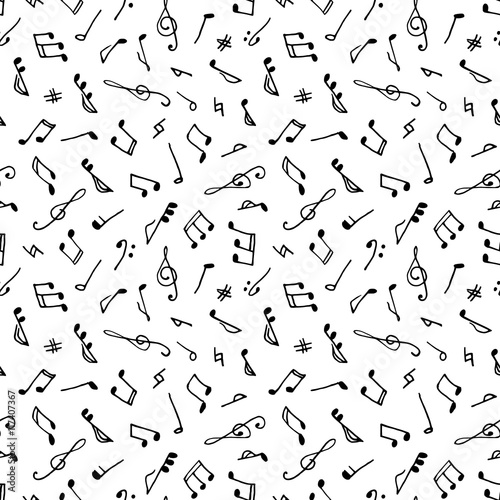 Photo Monochrome seamless music pattern