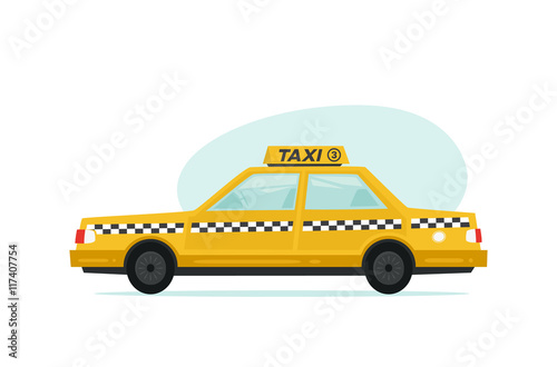 Canvas Print Cartoon yellow taxi icon