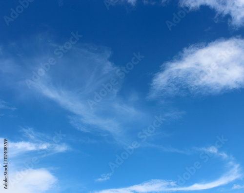 Beautiful white clouds with blue sky background