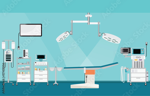 Medical hospital surgery operation with medical equipment.