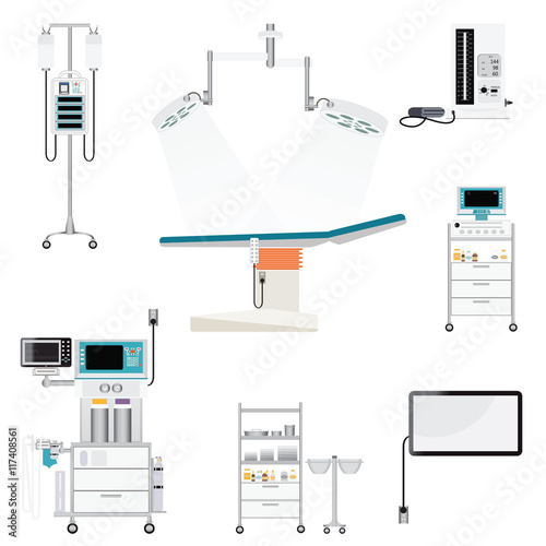 Medical hospital with medical equipment